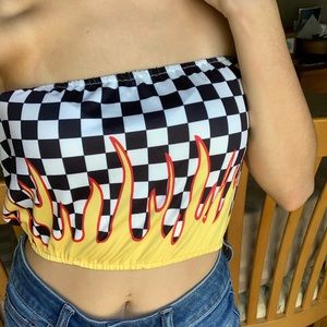 Flame/Checkerboard Tube Top